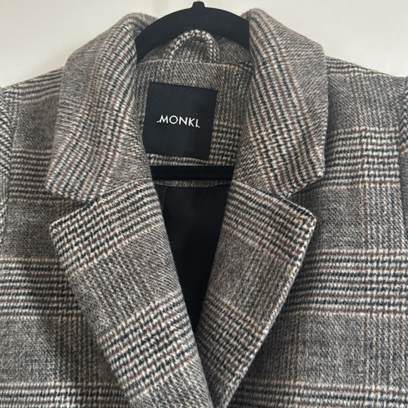 Monkl women’s plaid double breasted pea coat size S - Picture 2 of 6